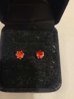 Sterling Silver Solitaire Earrings